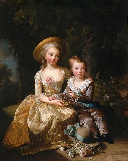 eisabeth Vige-Lebrun Portrait of Madame Royale and Louis oil painting image